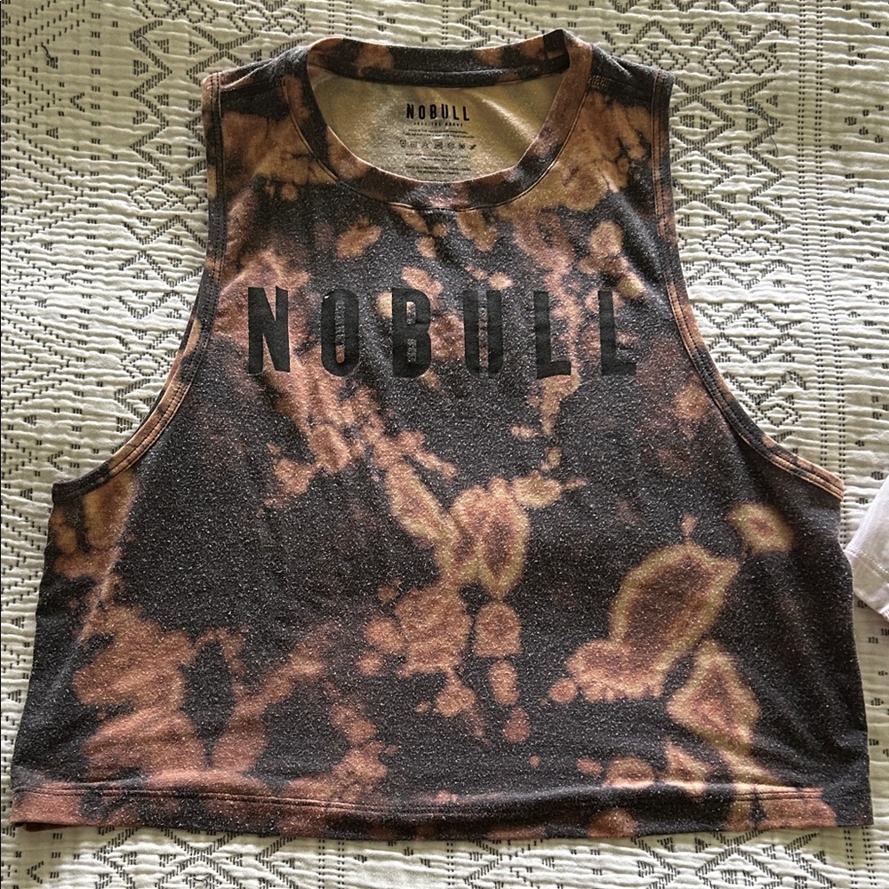 NOBULL Women's Black and Tan Tie-Dye Muscle Tee
